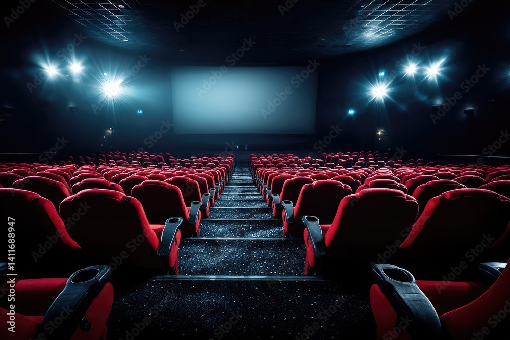 Empty movie theater auditorium