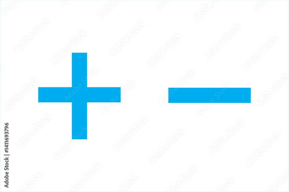 Obraz premium plus, minus icon red green black cyan blue vector design