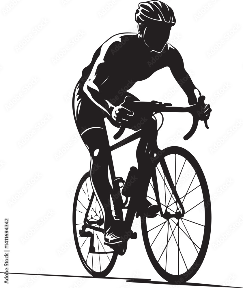 Obraz premium Cyclist Silhouette Bundle Pack 