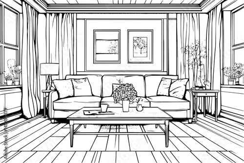 Duplex coloring book interior, Duplex vector image