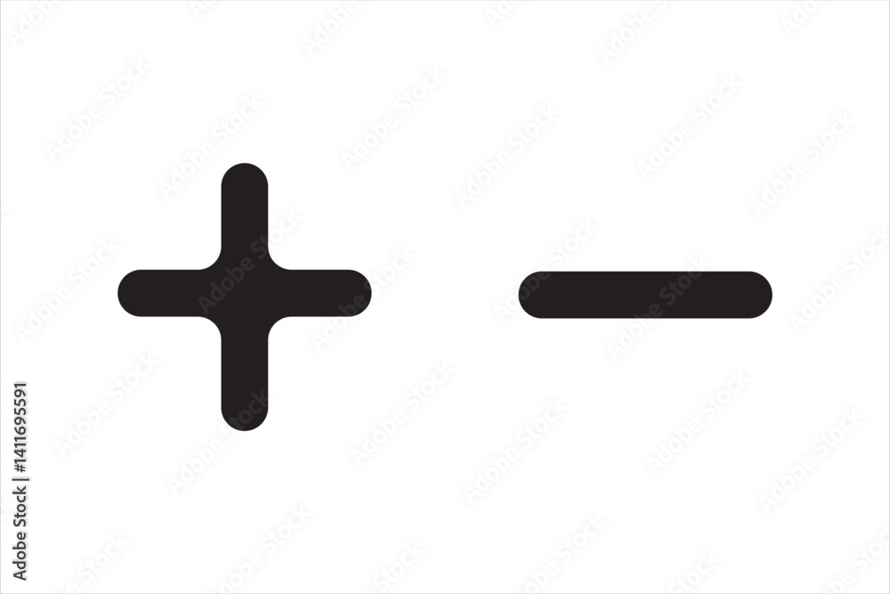 Fototapeta premium plus, minus icon red green black cyan blue vector design