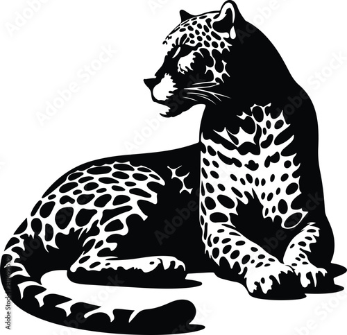 A silhouette jaguar illustration