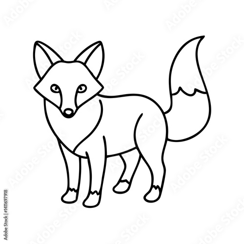 fox icon, fox line art - simple line art of fox, perfect for fox logos and icons