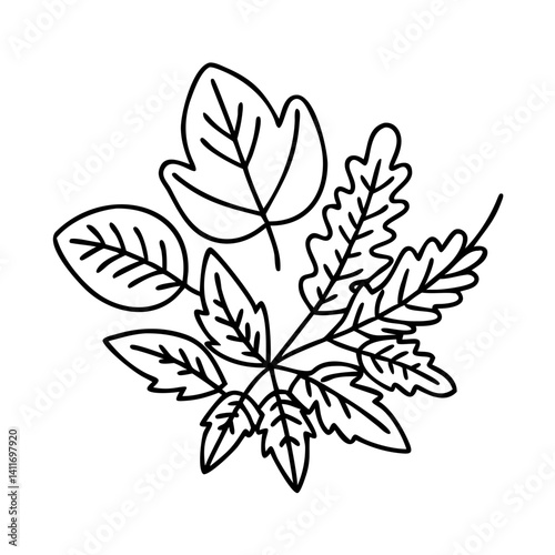 fresh herbs icon, fresh herbs line art - simple line art of fresh herbs, perfect for fresh herbs logos and icons