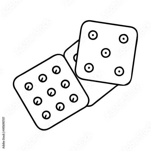 fuzzy dice icon, fuzzy dice line art - simple line art of fuzzy dice, perfect for fuzzy dice logos and icons