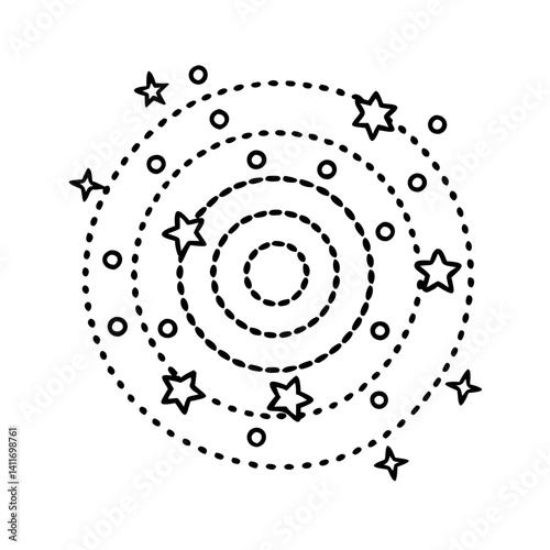 galactic core icon, galactic core line art - simple line art of galactic core, perfect for galactic core logos and icons