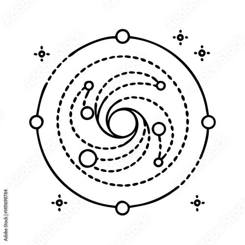 galactic core icon, galactic core line art - simple line art of galactic core, perfect for galactic core logos and icons