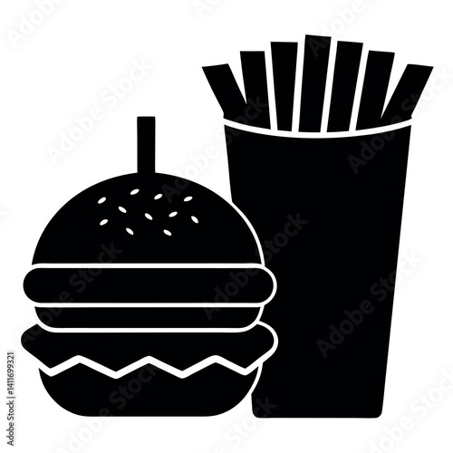 A fast food silhouette vector illustration 