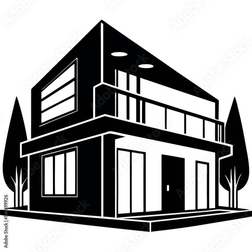 A modern terrace house with clean lines 