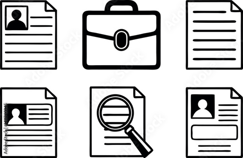 Resume templates and icons for job application and career development