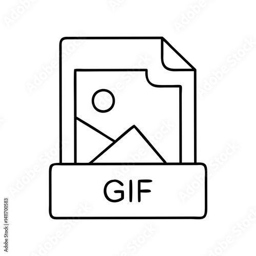 gif icon, gif line art - simple line art of gif, perfect for gif logos and icons