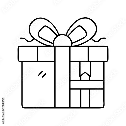 gift box icon, gift box line art - simple line art of gift box, perfect for gift box logos and icons