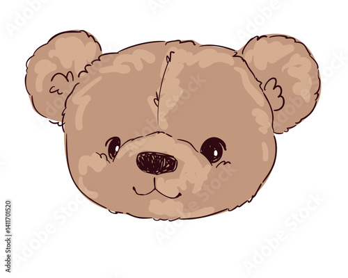 teddy bear vector hand drawn illustration cute print design for kids 