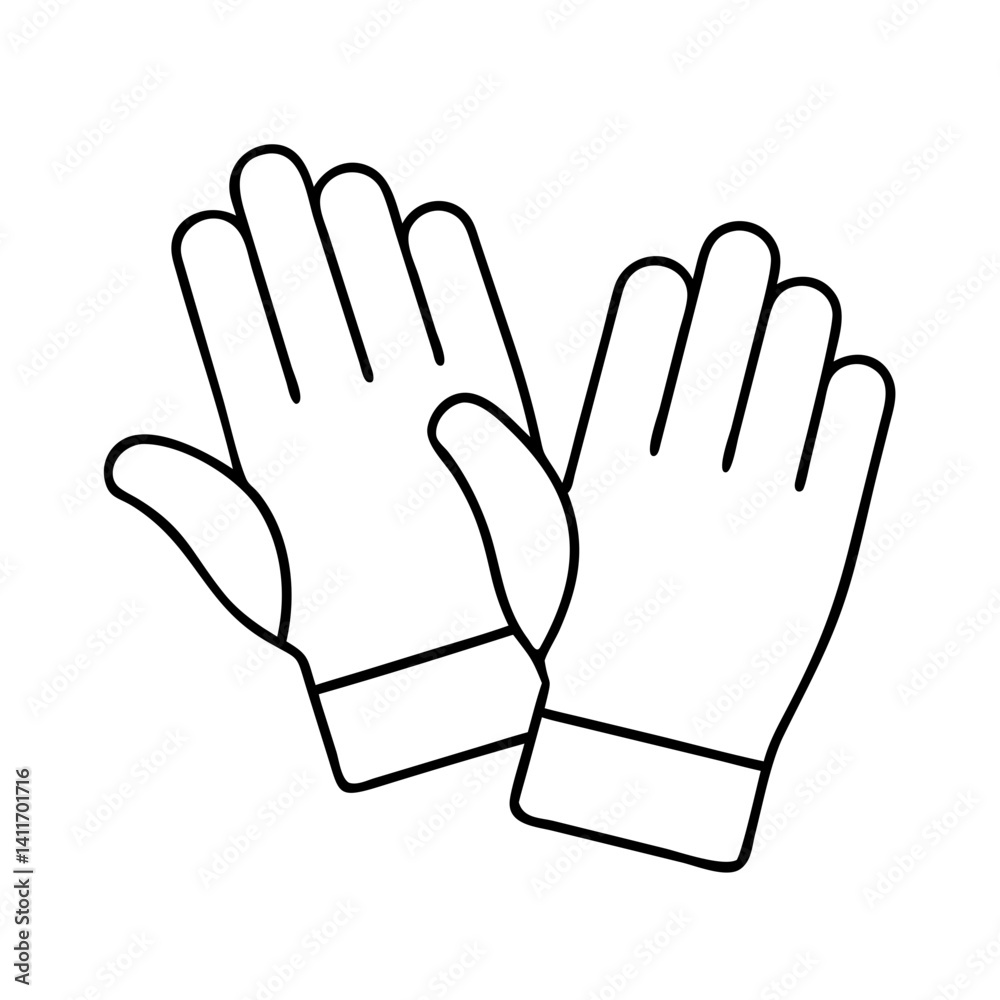 Obraz premium gloves icon, gloves line art - simple line art of gloves, perfect for gloves logos and icons
