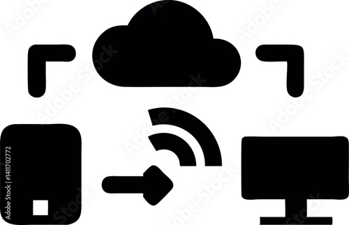 Cloud technology linking mobile devices to computers for seamless data transfer