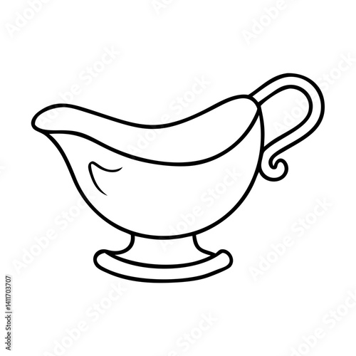 gravy boat icon, gravy boat line art - simple line art of gravy boat, perfect for gravy boat logos and icons