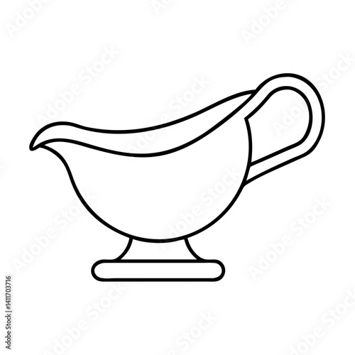 gravy boat icon, gravy boat line art - simple line art of gravy boat, perfect for gravy boat logos and icons