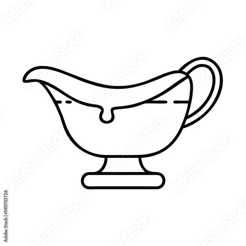 gravy boat icon, gravy boat line art - simple line art of gravy boat, perfect for gravy boat logos and icons