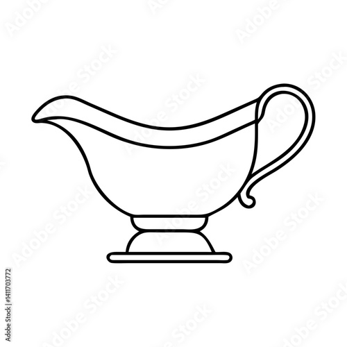 gravy boat icon, gravy boat line art - simple line art of gravy boat, perfect for gravy boat logos and icons