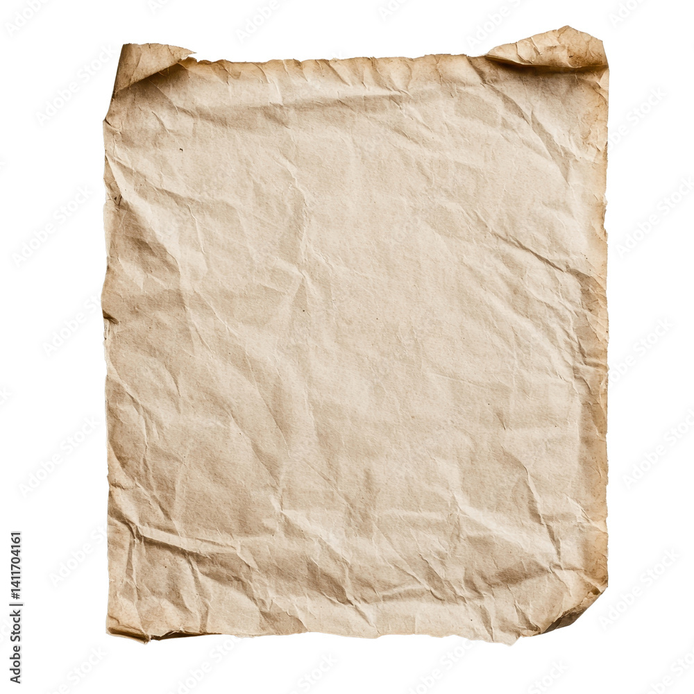 Fototapeta premium Crumpled Textured Paper Background for Crafting, Designing, and Vintage-themed Projects