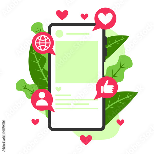 Media Social Interaction Concept