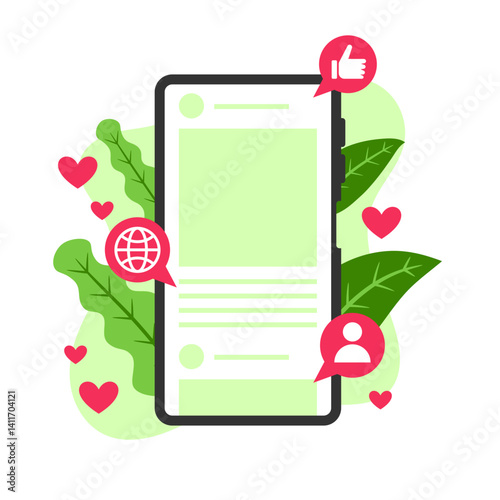 Media Social Interaction Concept