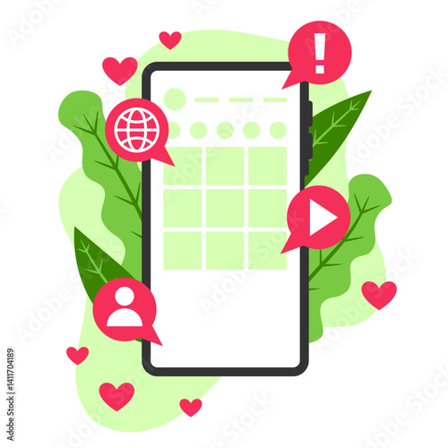 Media Social Interaction Concept