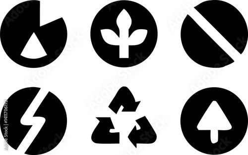 Environmental symbols illustrating sustainability and eco-friendly practices