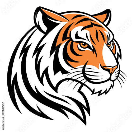 Modern tiger head 