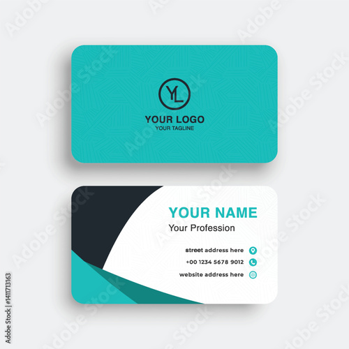 Abstract Green Business Card Vector Template