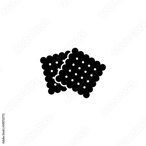 Minimalist black crackers or cookies silhouette icon, perfect for food packaging and menu designs