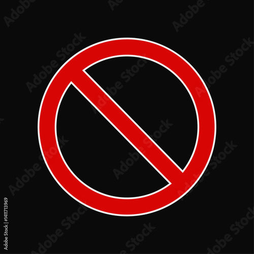 Free Download Prohibition and ban sign, Red strikethrough circle with white outline, Simple flat vector icon template - GFXLoad