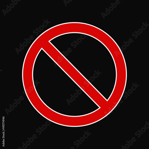 Free Download Prohibition and ban sign, Red strikethrough circle with white outline, Simple flat vector icon template - GFXLoad