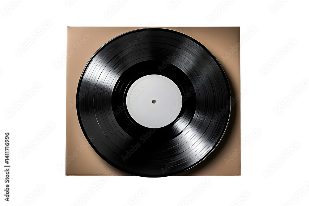 Obraz premium A 12-inch vinyl LP record in a cardboard cover on a white background.