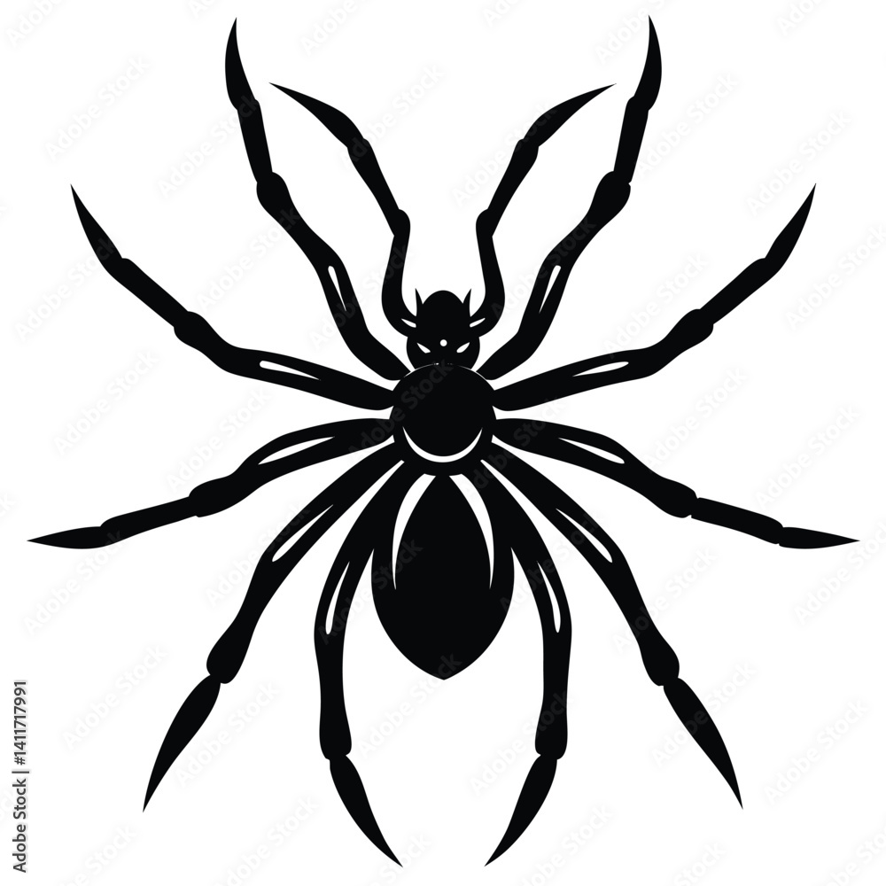 Obraz premium the spider silhouette vector illustration