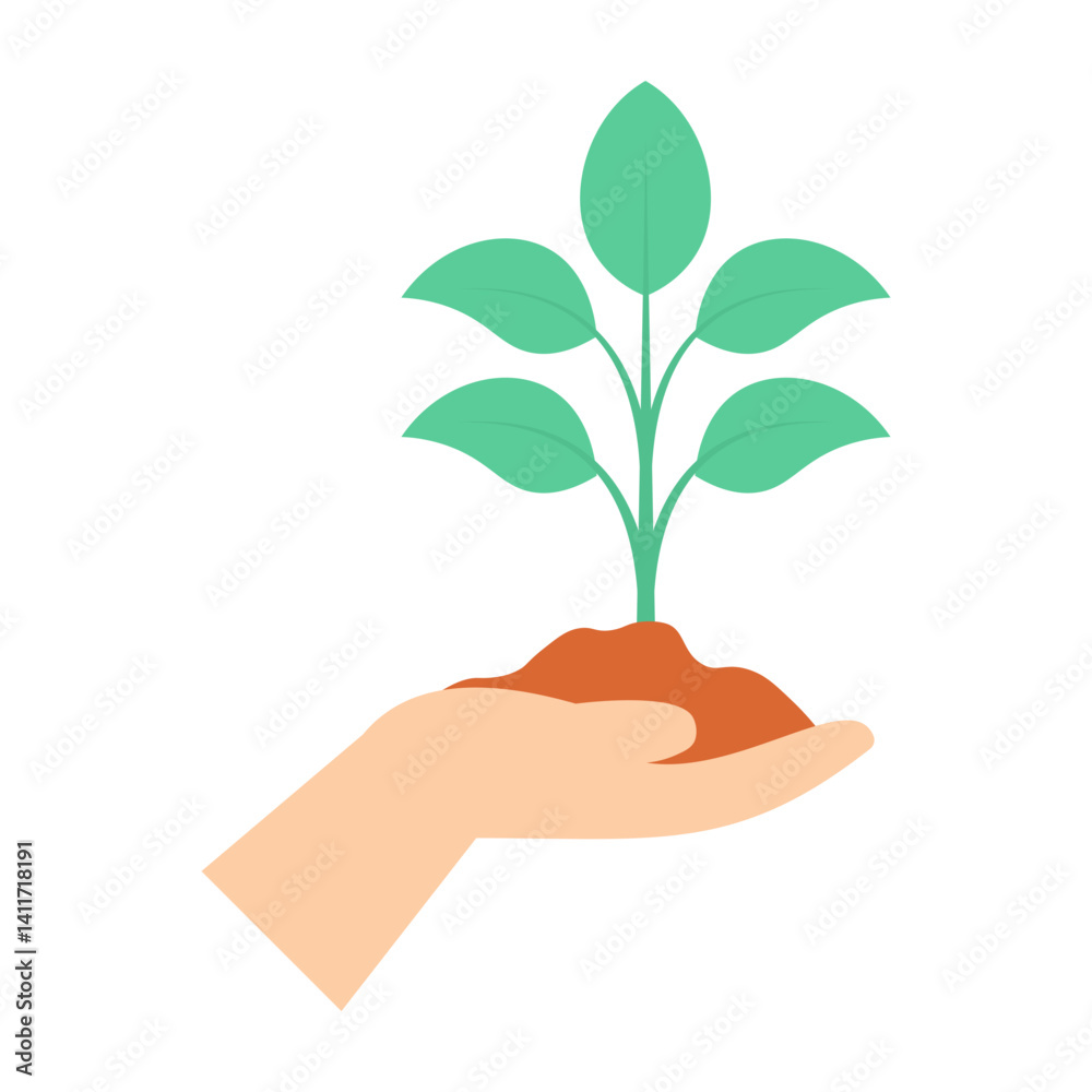Reforestation Flat Illustration Reforestation Flat Illustration