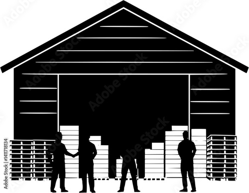 Warehousing club silhouette design, Warehousing club vector graphic