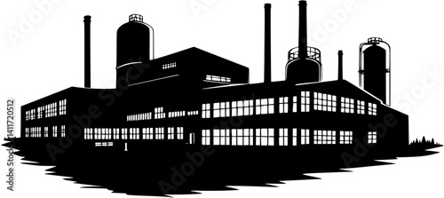 Silhouette of Brewery, Brewery vector image
