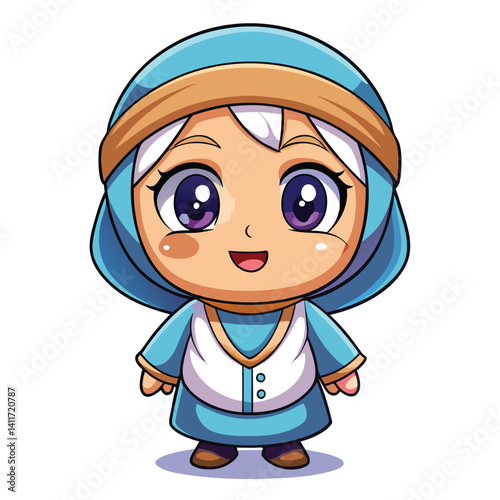 Cartoon female character in a hijab