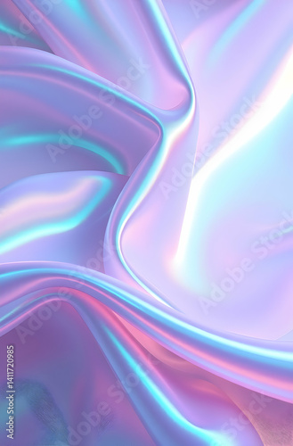 Wallpaper Mural Holographic silk glows softly in mint and violet. Torontodigital.ca