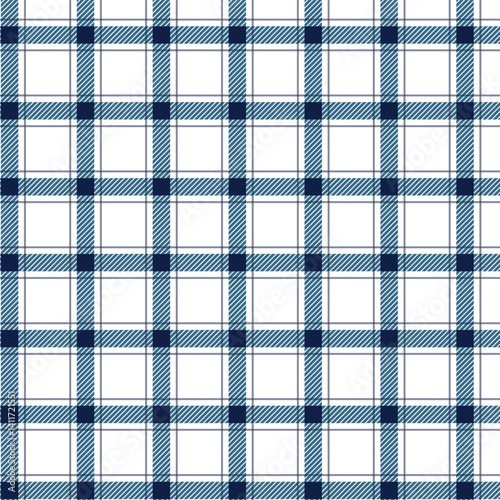 Gingham Checkered Pattern. Textile design of textured plaid. Checkered fabric pattern swatch for print, tartan, gift wrap, textiles, checkered background for tablecloth. Stripes crossed