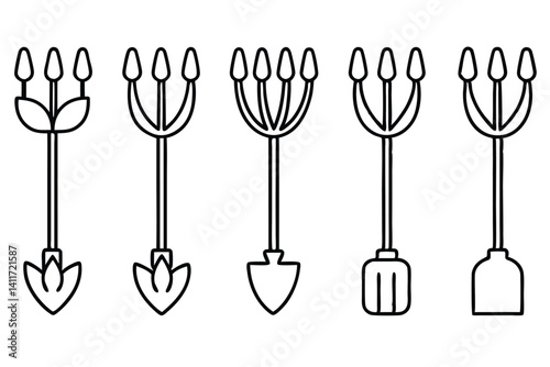 Cultivator Line Art Inspired by Vintage Farming Tools