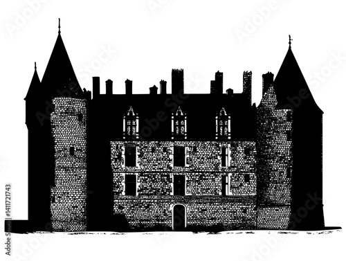 Chateau silhouette design, Chateau vector illustration