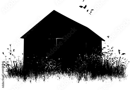Silhouette of Barn, Barn vector illustration