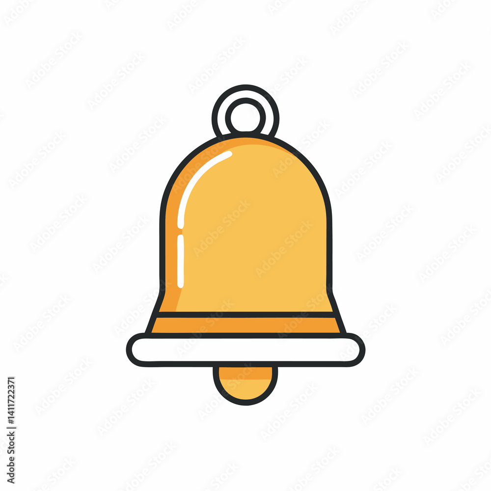 Vector art of minimalist clean and simple outline bell.