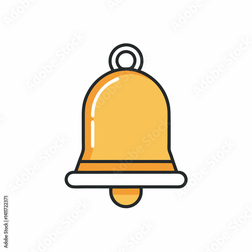 Obraz na płótnie Vector art of minimalist clean and simple outline bell. w salonie