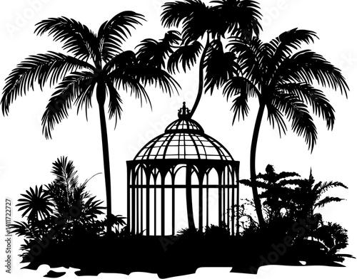 Silhouette of Conservatory, Conservatory illustration art