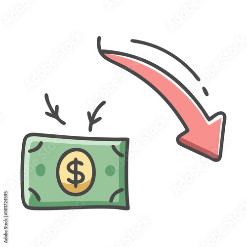 decreasing purchasing power icon, decreasing purchasing power vector illustration-simple illustration of decreasing purchasing power, perfect for decreasing purchasing power logos and icons