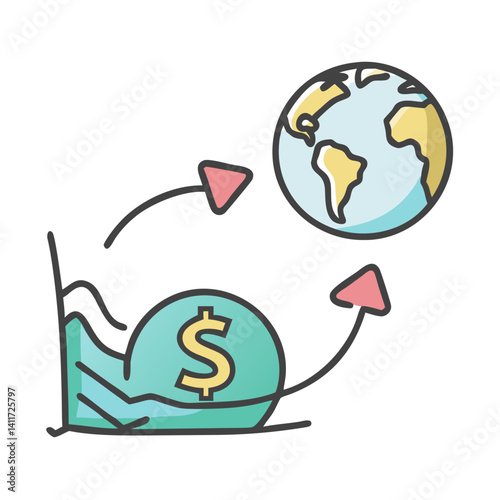 import export inflation icon, import export inflation vector illustration-simple illustration of import export inflation, perfect for import export inflation logos and icons