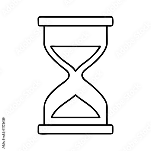 Classic Hourglass Time Measurement Device Simple Line Art Graphic